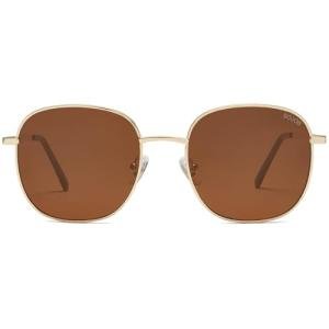 SOJOS Square Sunglasses for Women and Men - Gold/Brown
