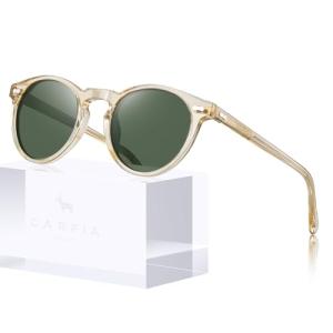 CARFIA Women's Retro Polarized Round Sunglasses