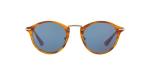 Persol PO3166S Round Sunglasses - Brown/Light Blue