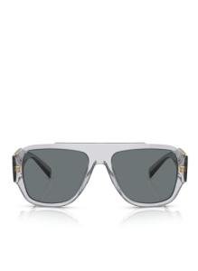 Versace Transparent Grey Pillow Sunglasses with Blue Lens