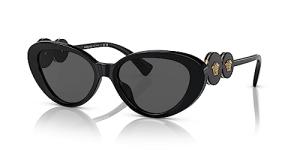 Versace Women's Black Frame Sunglasses with Grey Lenses
