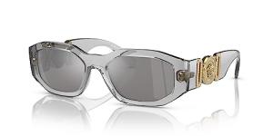 Versace Men's Transparent Grey Sunglasses with Silver Lenses