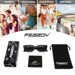 FEISEDY Vintage Rectangular Sunglasses for Everyone