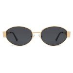 SOJOS Retro Oval Sunglasses for Women - Gold/Grey