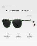 WearMe Pro Polarized Round Square Sunglasses - Green/Black