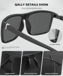QALLY Men's Polarized Sports Sunglasses - UV400