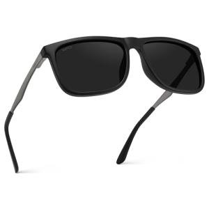 Matte Black Polarized Flat Top Men's Sunglasses