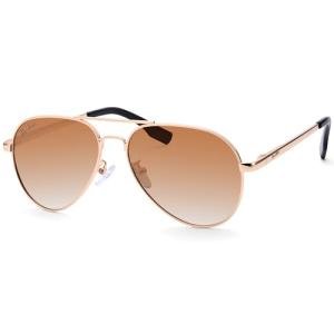 Gold Polarized Aviator Sunglasses for Small Faces