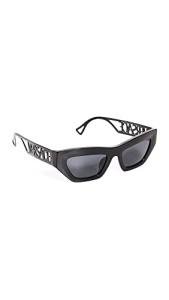Versace Women's Black Sunglasses with Dark Grey Lenses