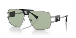 Versace Gunmetal Frame Sunglasses with Green Lenses