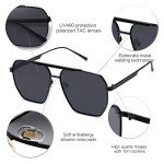 Retro Oversized Polarized Square Sunglasses for Everyone