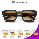 VISOONE UV400 Rectangle Y2K Sunglasses for All
