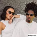 Gleyemor Vintage Rimless Rectangle Gradient Sunglasses