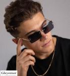 Gleyemor Vintage Rimless Rectangle Gradient Sunglasses