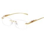 Vintage Rimless Gold Metal Sunglasses for Everyone