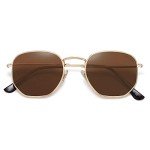 SOJOS Polarized Small Square Sunglasses - Gold Frame