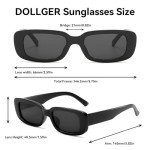 Dollger Women's Retro 90s Rectangle Sunglasses