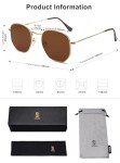 SOJOS Polarized Small Square Sunglasses - Gold Frame