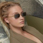 Kursan Grey Frameless Rectangle Sunglasses for All