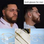 Vintage Rimless Gold Metal Sunglasses for Everyone