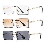 Rimless Rectangle Sunglasses for Men and Women