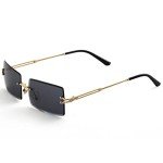 Kursan Grey Frameless Rectangle Sunglasses for All