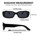 KUGUAOK Retro Rectangle Sunglasses for Men and Women
