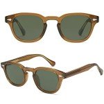 Retro Round Sunglasses for Men and Women - Olive Green