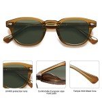 Retro Round Sunglasses for Men and Women - Olive Green