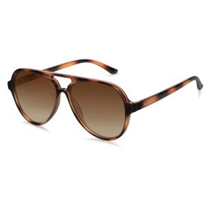 SOJOS Vintage Polarized Aviator Sunglasses - Brown Tortoise