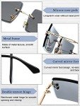 Vintage Rimless Rectangle Sunglasses - 4 Pairs