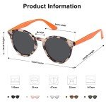 SOJOS Retro Round Polarized Sunglasses - Beige Tortoise