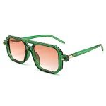 Retro 70s Square Flat Aviator Sunglasses