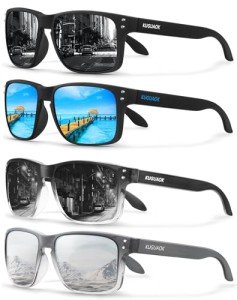 KUGUAOK Polarized Square Sunglasses For Men and Women Matte Finish Sun Glasses UV Protection Glasses
