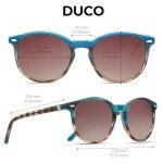 DUCO Retro Round Polarized Sunglasses - Oceanic Tortoise