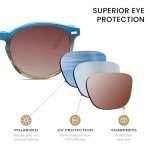 DUCO Retro Round Polarized Sunglasses - Oceanic Tortoise