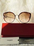 Fendi Butterfly Sunglasses in Gold/Brown 58mm