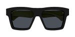 Gucci Men's Black/Grey Rectangular Sunglasses 55mm