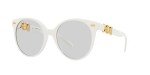 Versace Women's White Frame Sunglasses with Grey Lenses