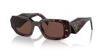 Prada Tortoise Rectangle Sunglasses with Brown Lens