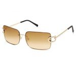 SOJOS Retro Rimless Rectangle Sunglasses for Women
