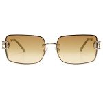 SOJOS Retro Rimless Rectangle Sunglasses for Women