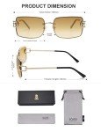 SOJOS Retro Rimless Rectangle Sunglasses for Women