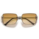 SOJOS Retro Rimless Rectangle Sunglasses for Women