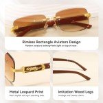 Dollger Rimless Rectangle Designer Sunglasses for All
