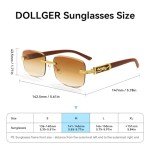 Dollger Rimless Rectangle Designer Sunglasses for All