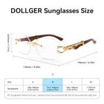 Vintage Rimless Rectangle Designer Sunglasses - Gold-Clear