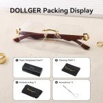 Vintage Rimless Rectangle Designer Sunglasses - Gold-Clear