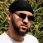 Vintage 90's Gold Rimless Black Sunglasses