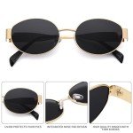 Melpomenia Retro Oval Sunglasses - Gold/Grey Shades